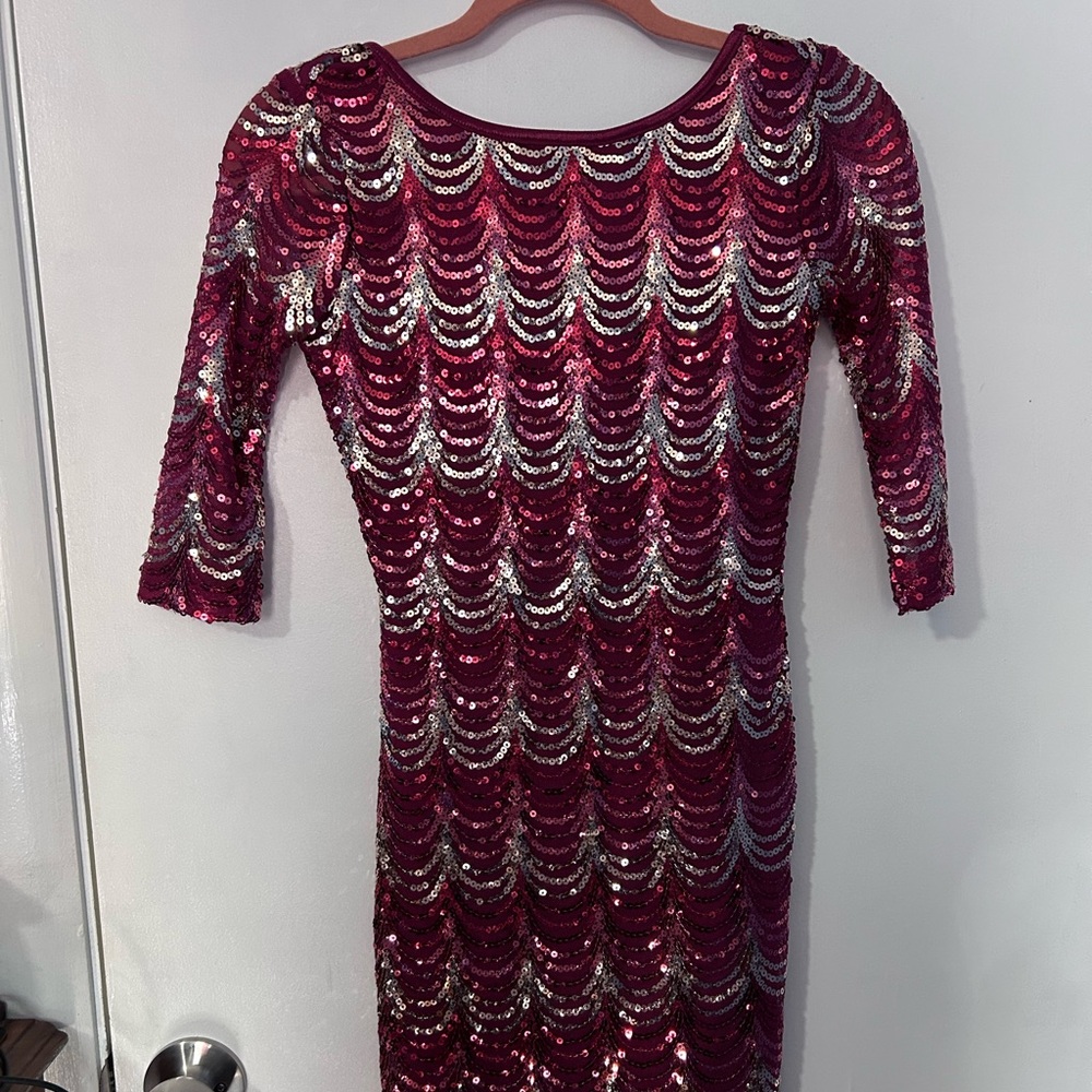 Elegant Sequin Dress in Pink and Silver